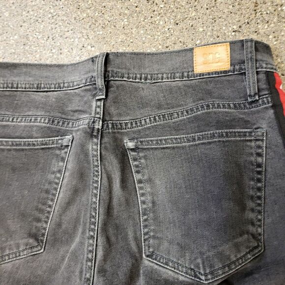BDG Super Skinny Acid Wash Blue Red Stripe Jeans Women's Size 32 Funky Sport - Picture 12 of 13